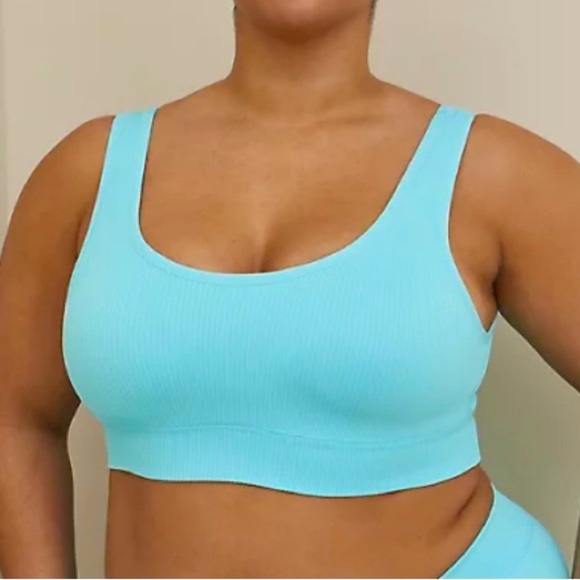 Torrid Blue Ribbed Seamless Bralette! NWT! Size 00X - Picture 3 of 5